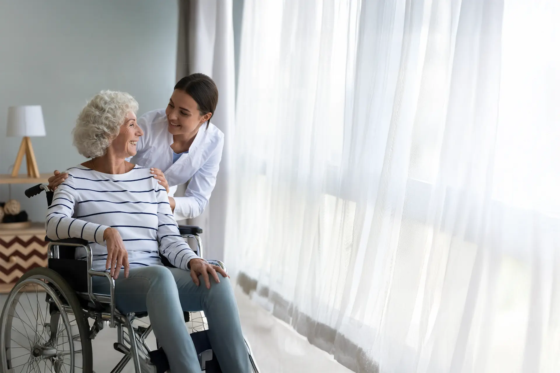Occupational therapist helping client