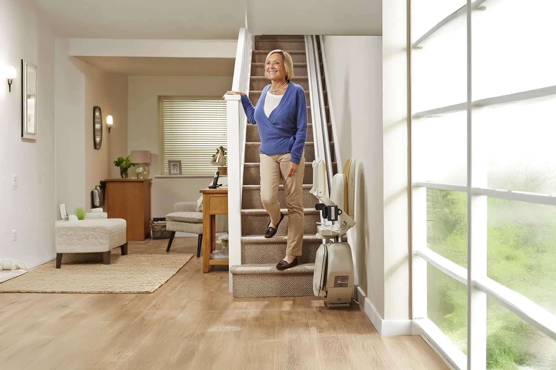 stairlift chair on home staircase