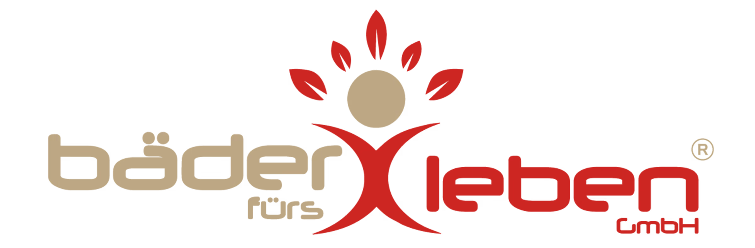  Hauptlogo der Firma Bäder fürs Leben GmbH in Rot-Grau.