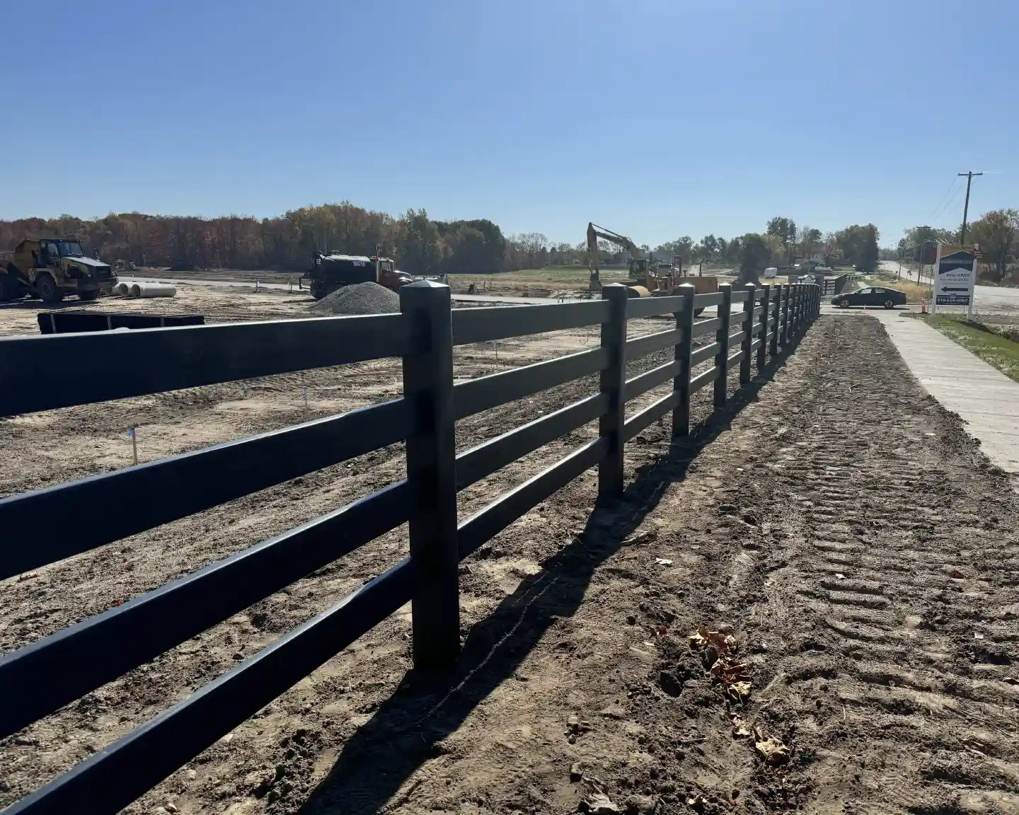 black split rail fence installation