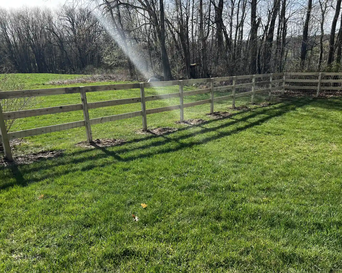 split rail with wire fence installation
