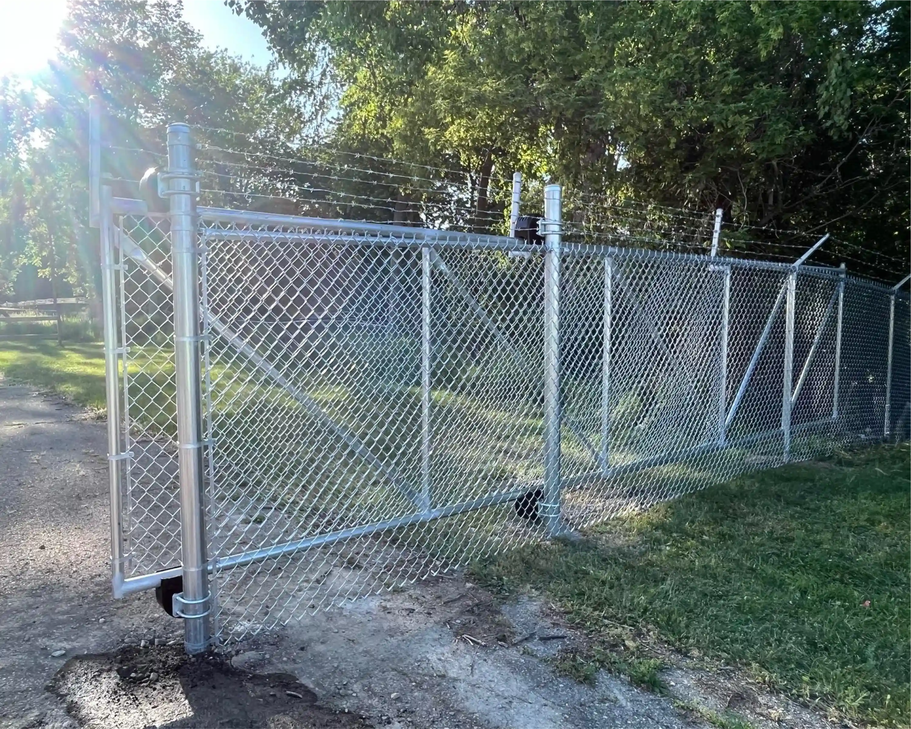 industrial chain link security fence gate installation west michigan