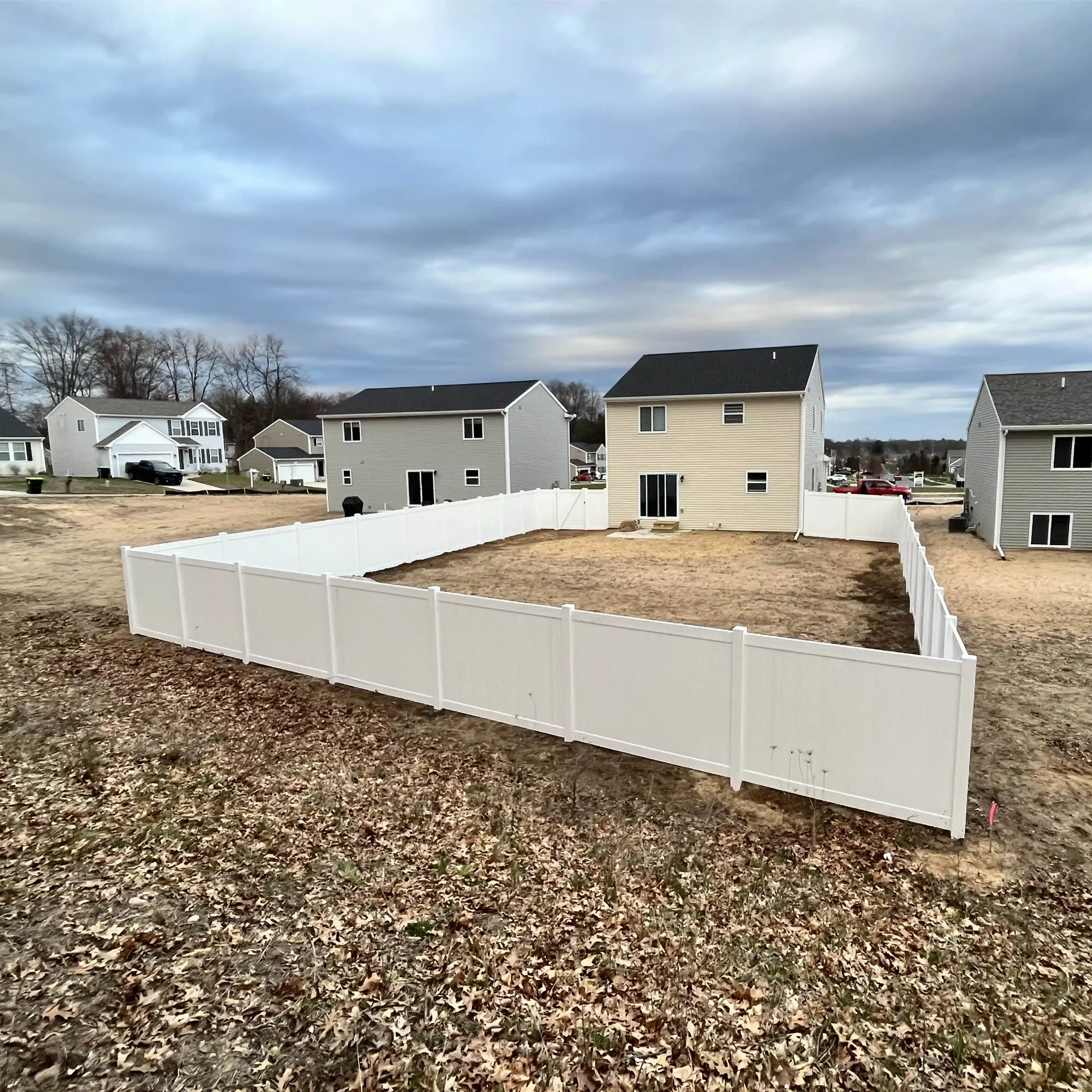 vinyl fence install residential backyard