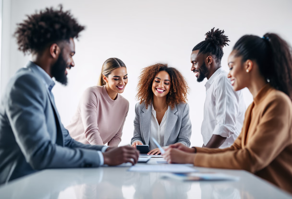 image of a marketing strategy meeting (for a ai marketing tech company)