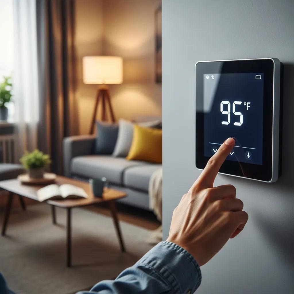 Digital thermostat displaying incorrect temperature readings in a home setting