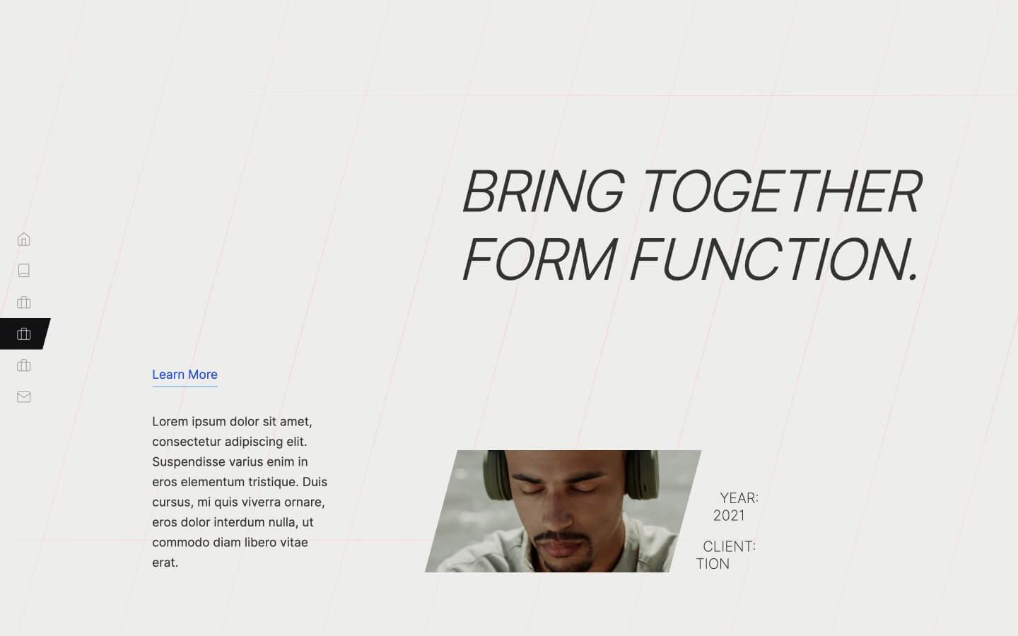 swiss style webflow minimal template, personal 