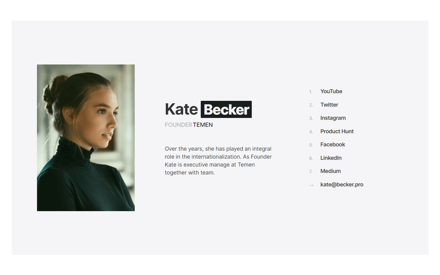 visit card webflow template