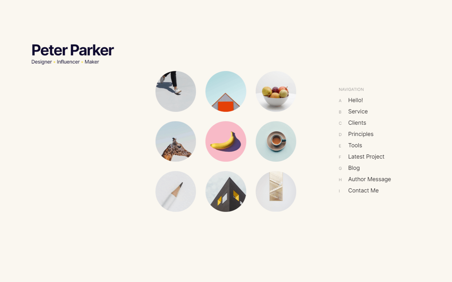 creative one page portfolio designer webflow template