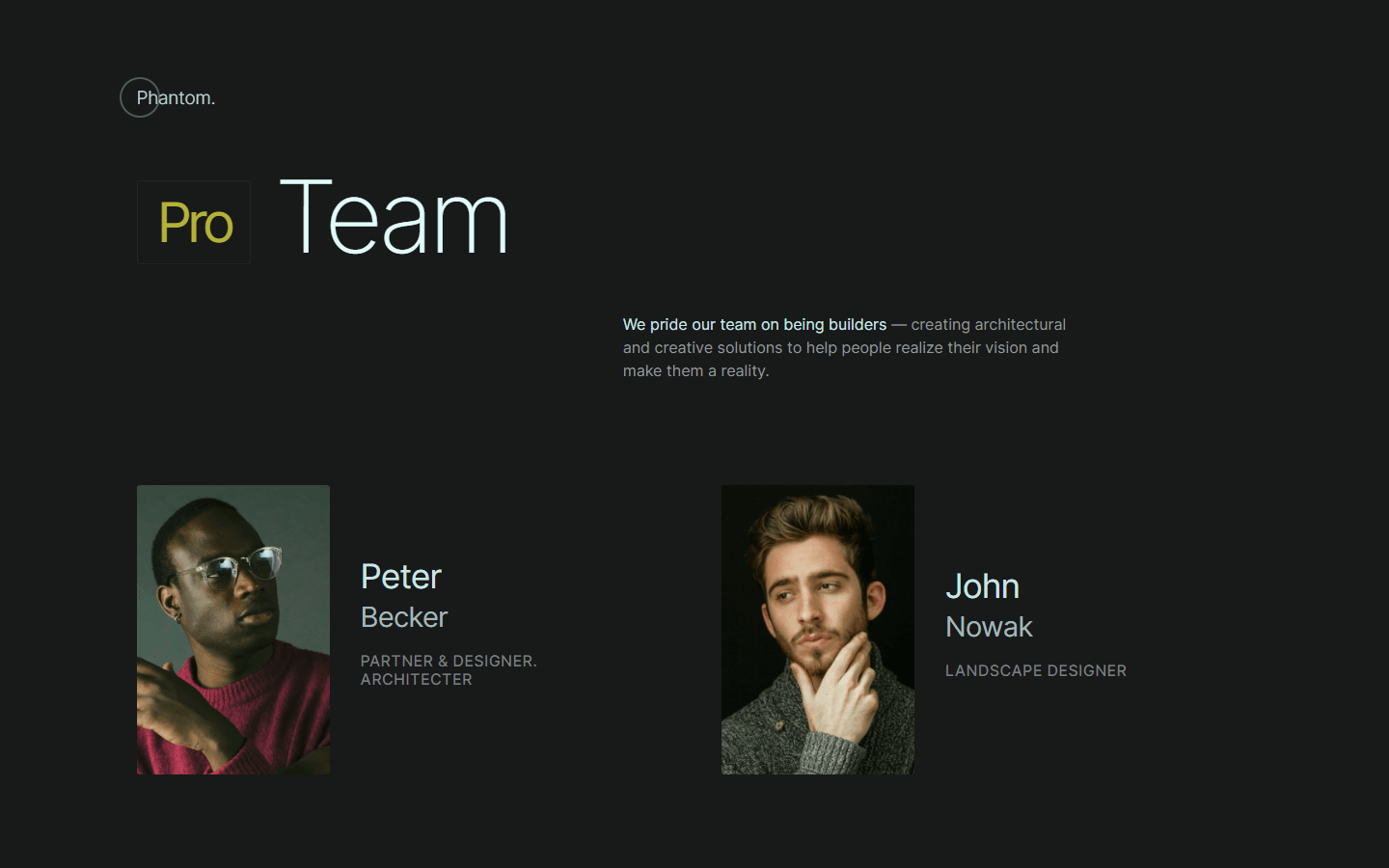 dark design webflow template, interior, architecture