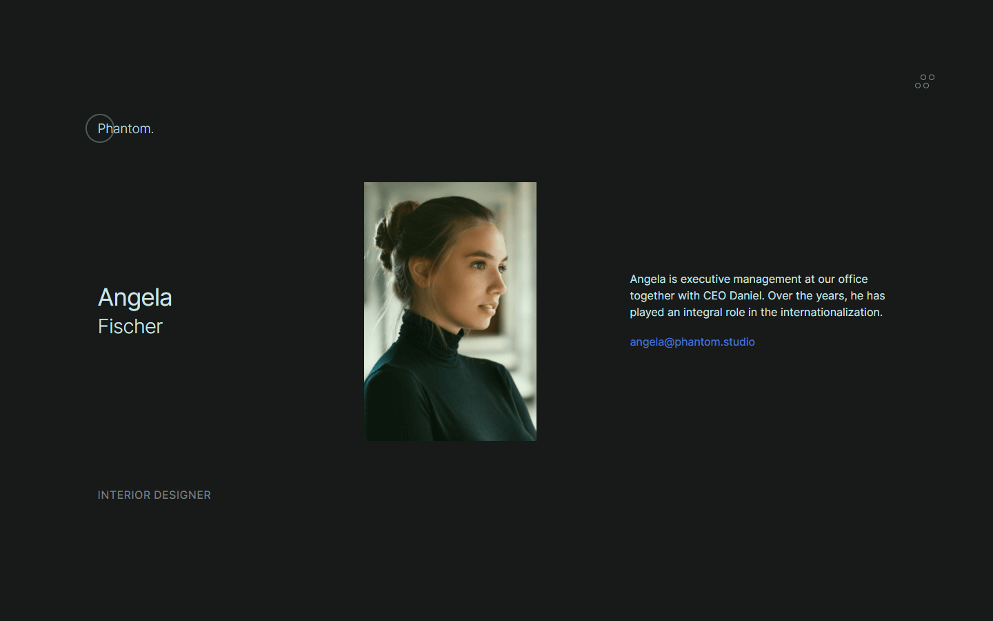 dark design webflow template, interior, architecture