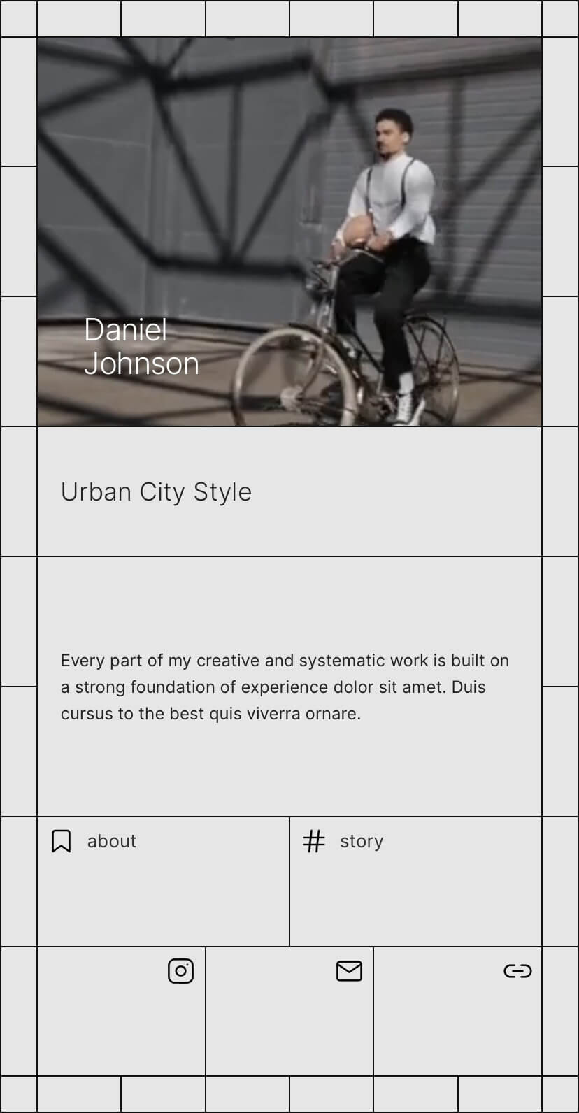 visit card webflow template, mobile view