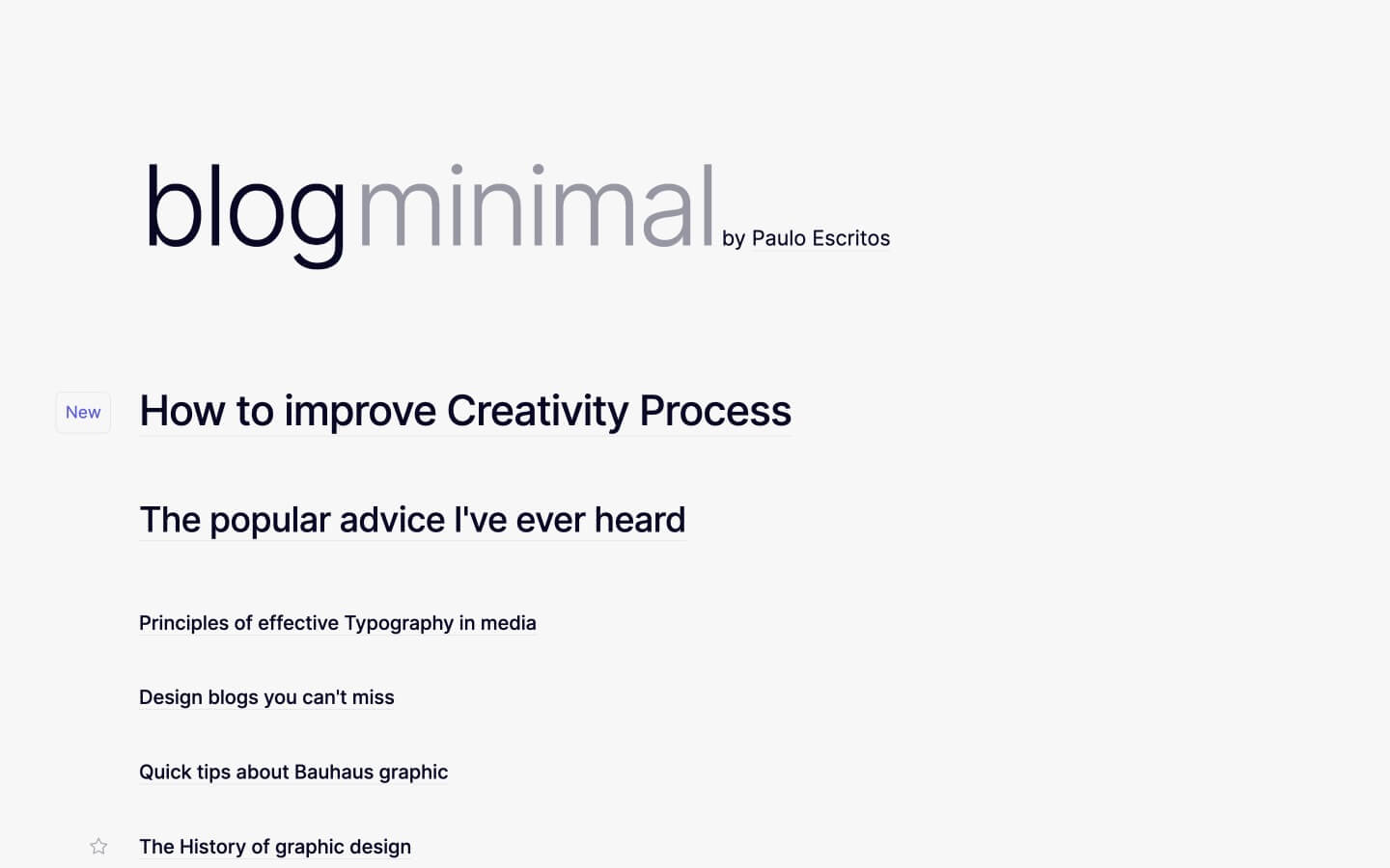 mininmal blog theme for webflow
