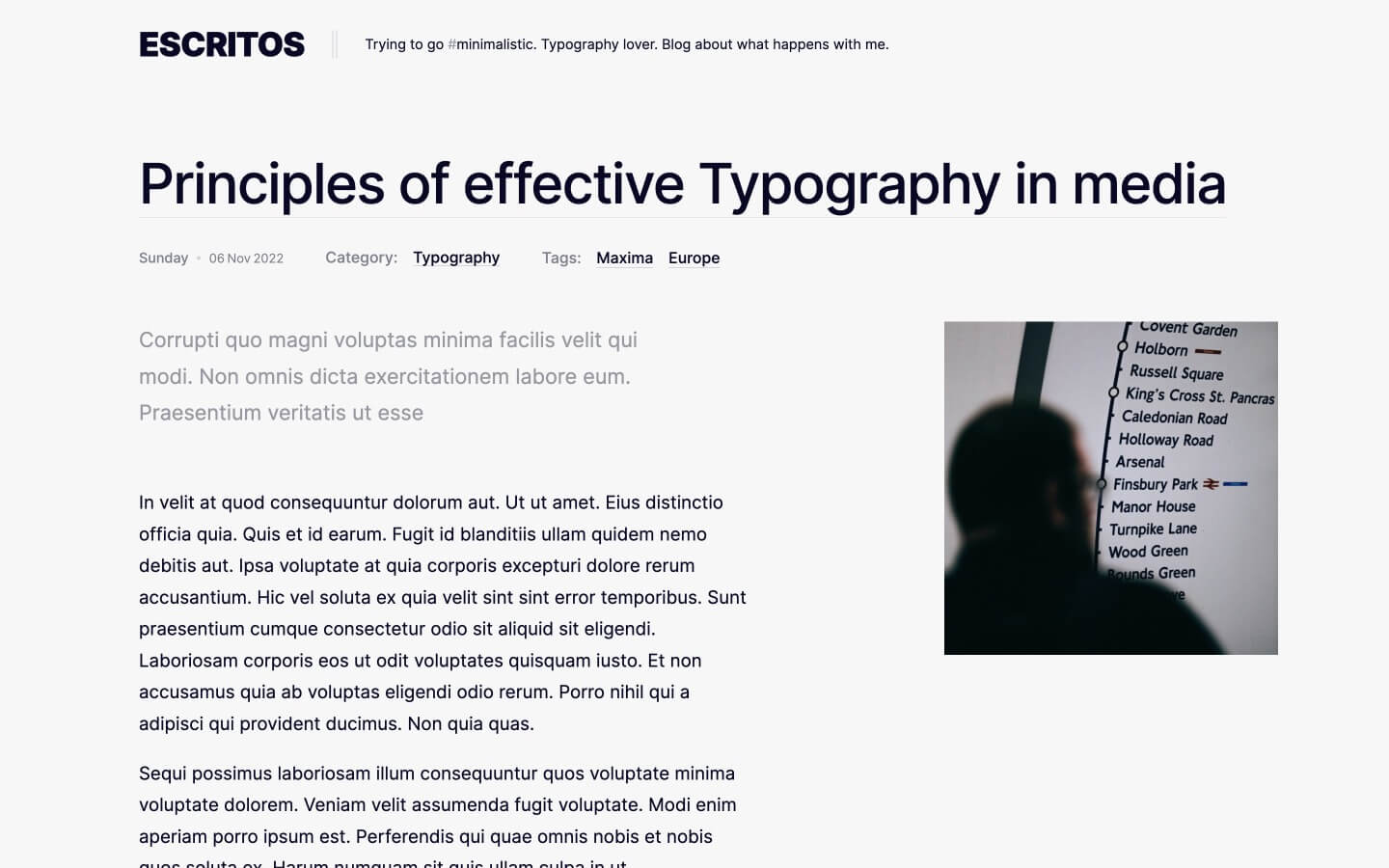 mininmal blog theme for webflow, post page