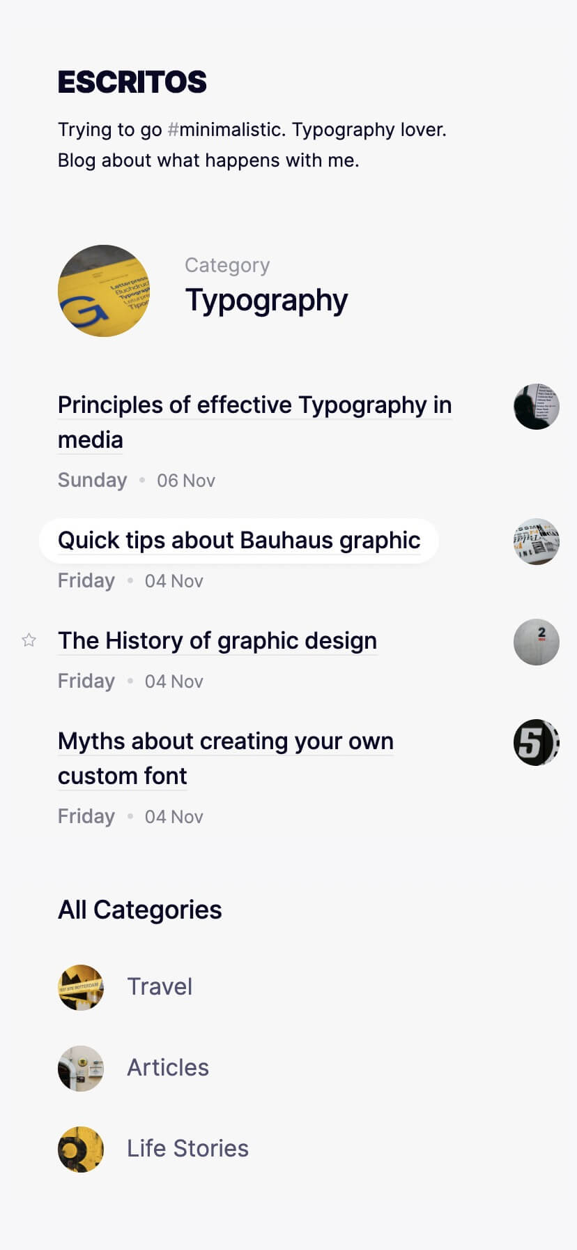 mininmal blog theme for webflow, mobile