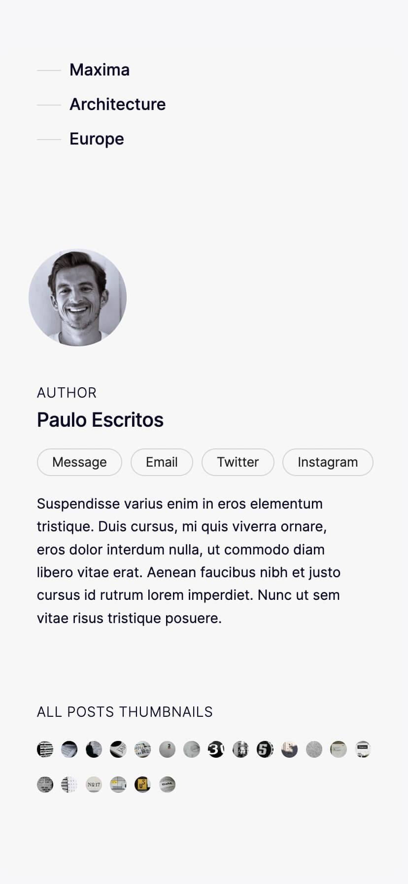 mininmal blog theme for webflow, mobile