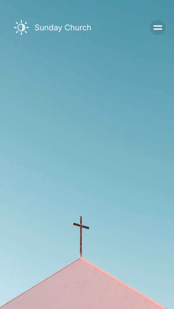 church, non profit, company webflow template, mobile design