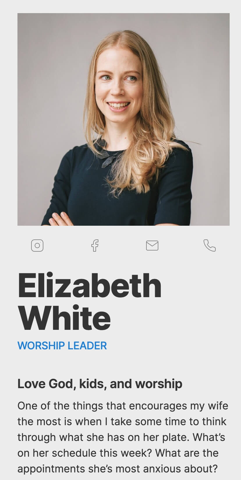 church, non profit, company webflow template, mobile design