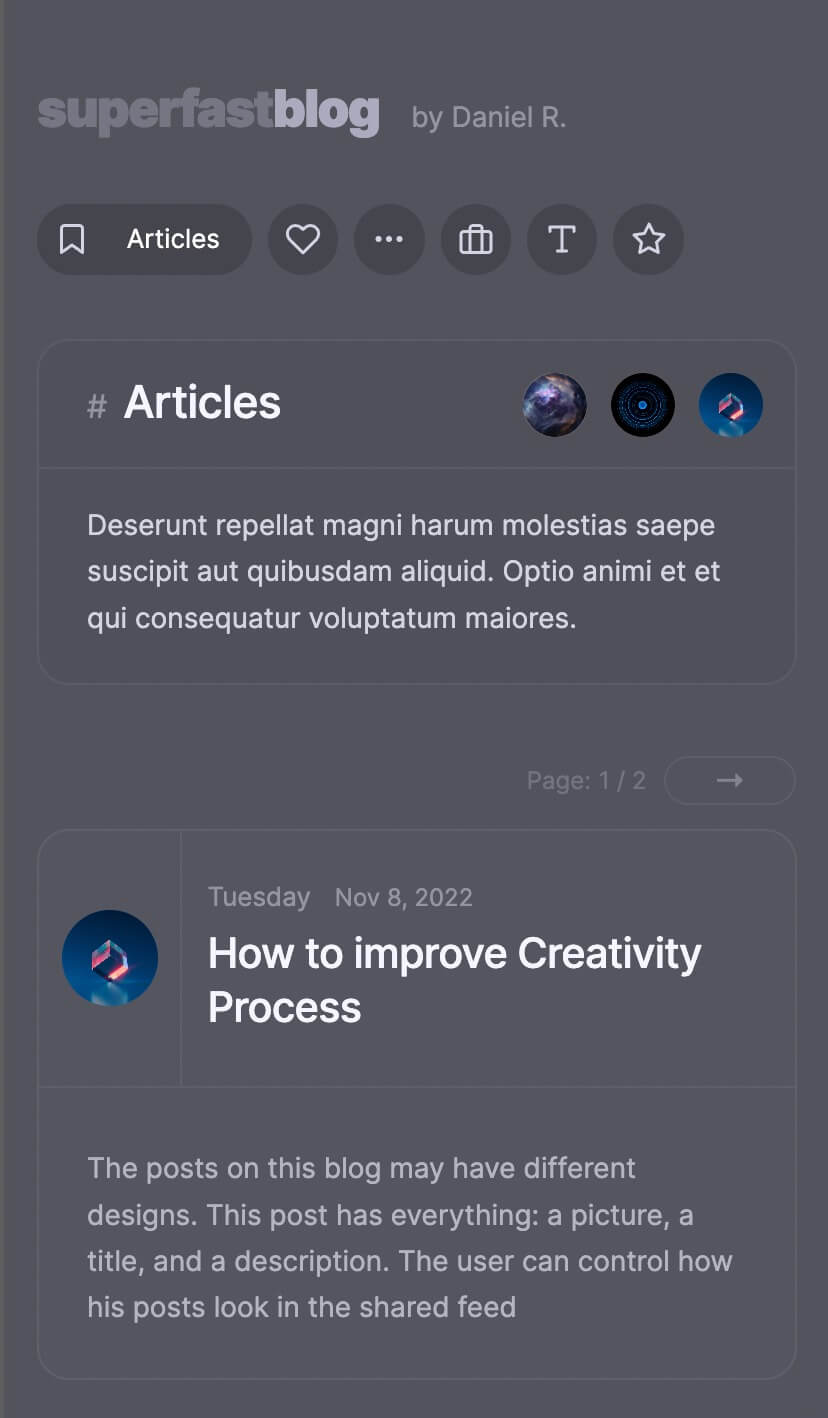 blog template for webflow website, mobile