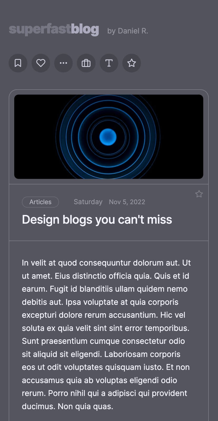 blog template for webflow website, mobile, post page