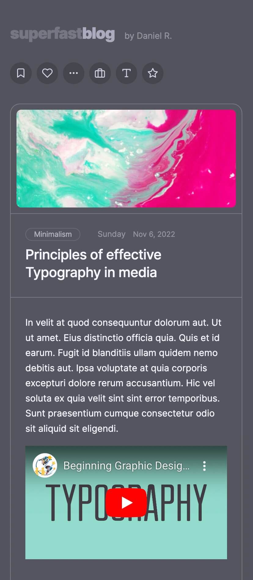 blog template for webflow website, post page