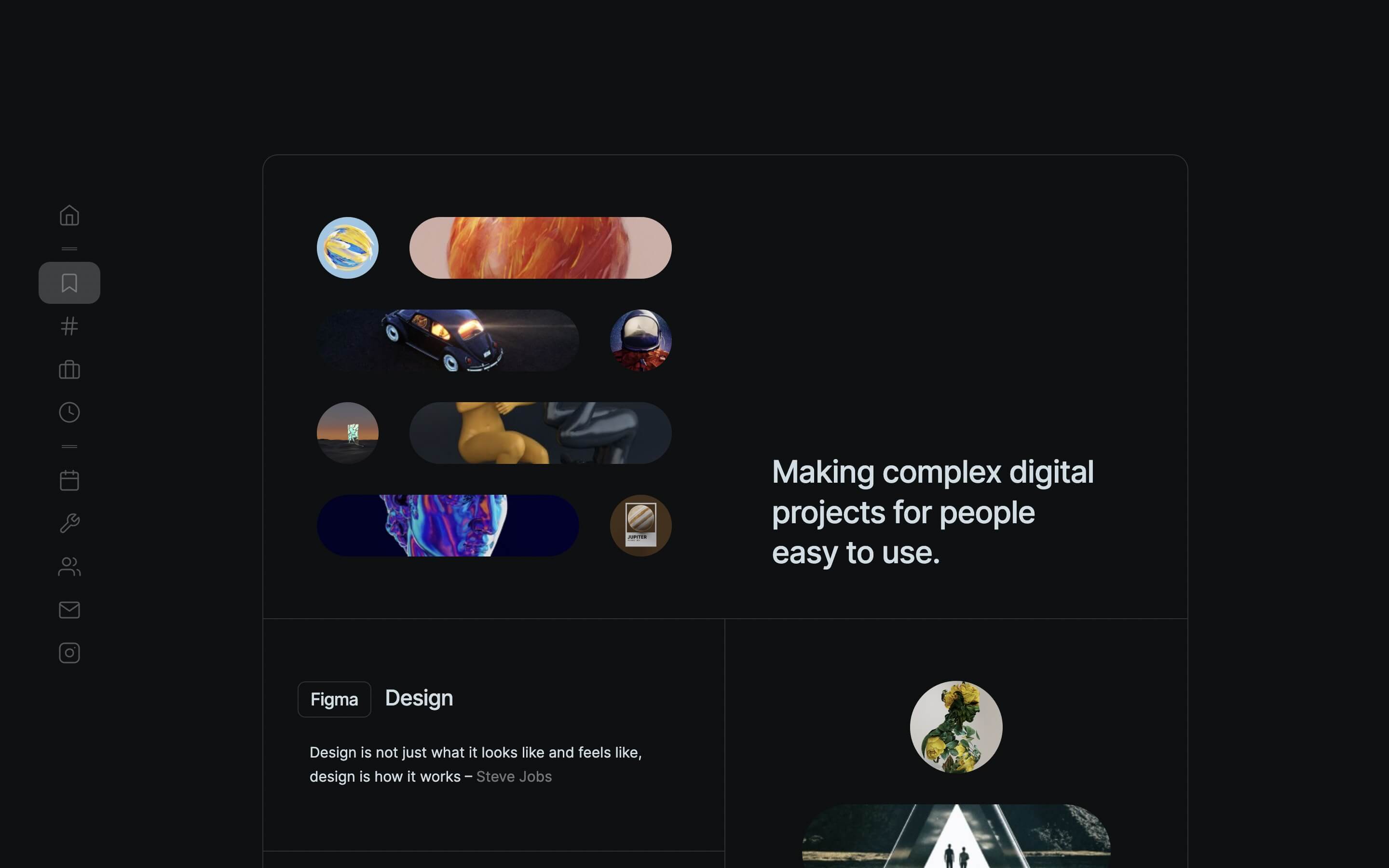dark portfolio one page webflow template