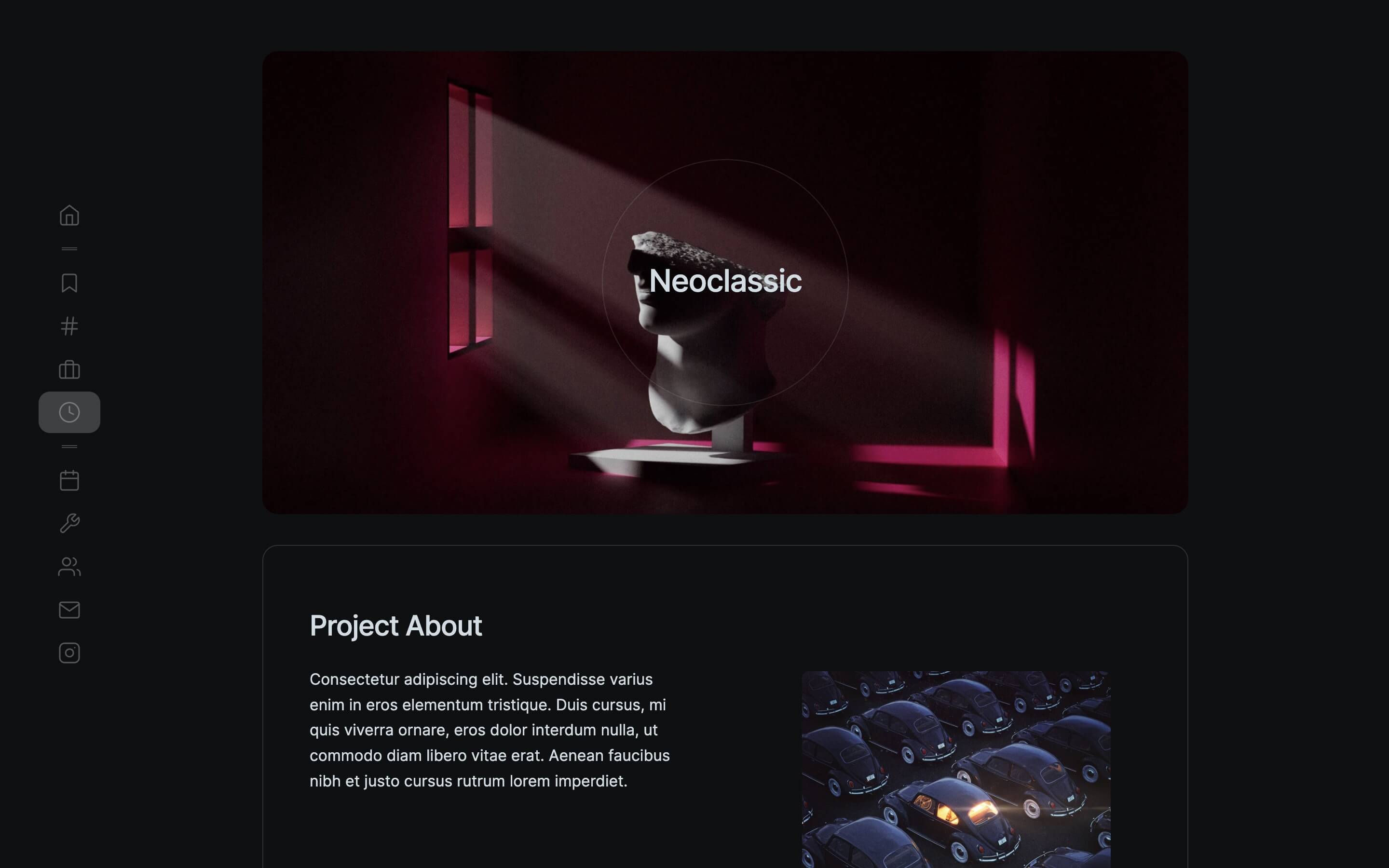 dark portfolio one page webflow template