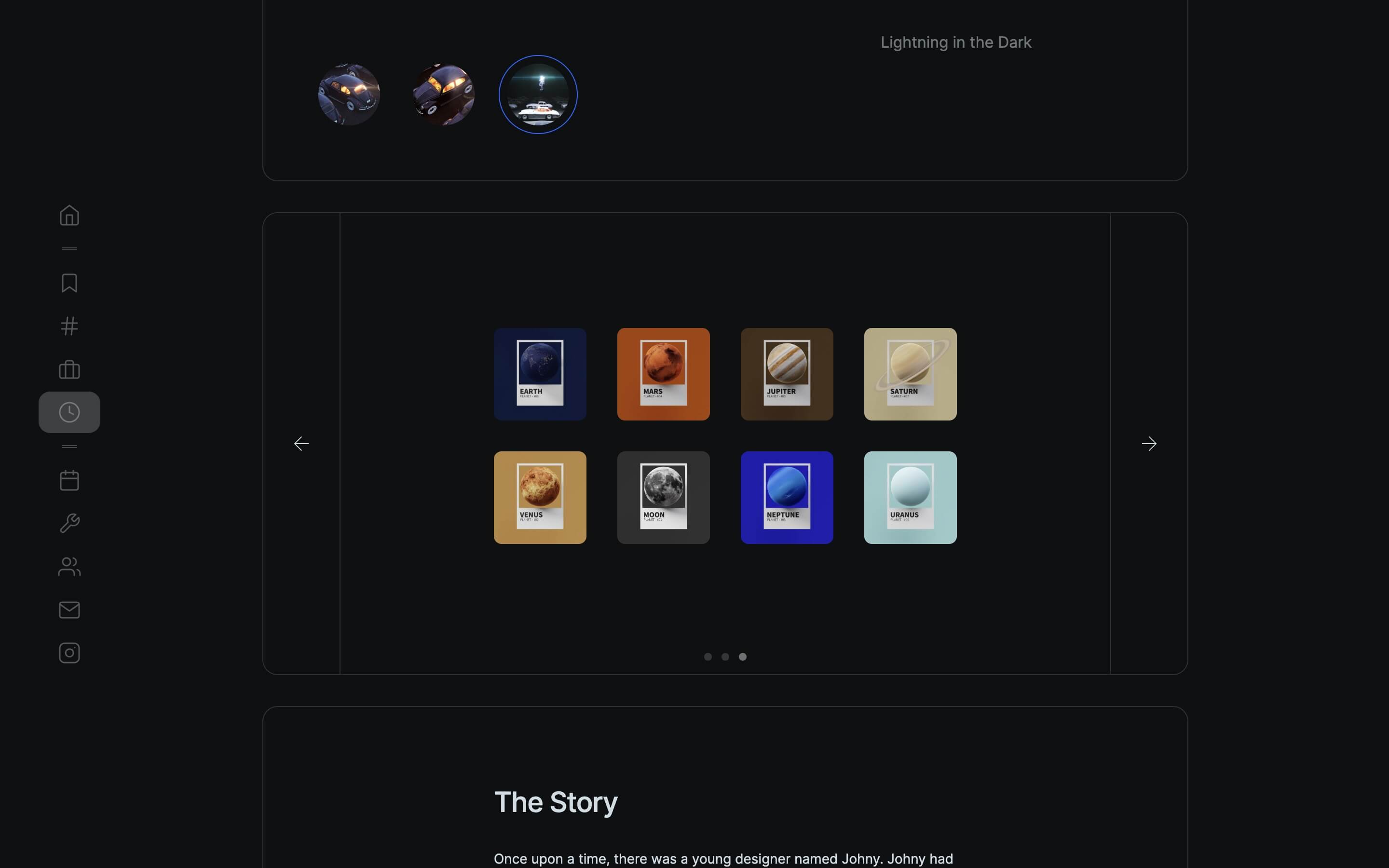 dark portfolio one page webflow template