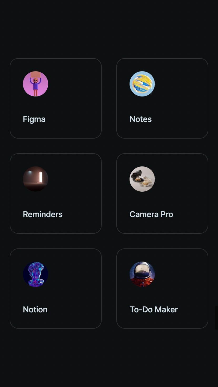 dark portfolio one page webflow template, mobile design