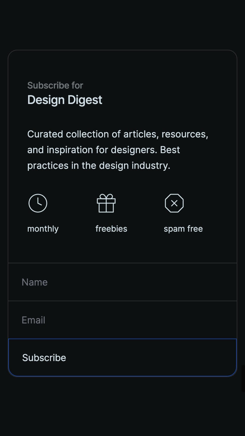 dark portfolio one page webflow template, mobile design