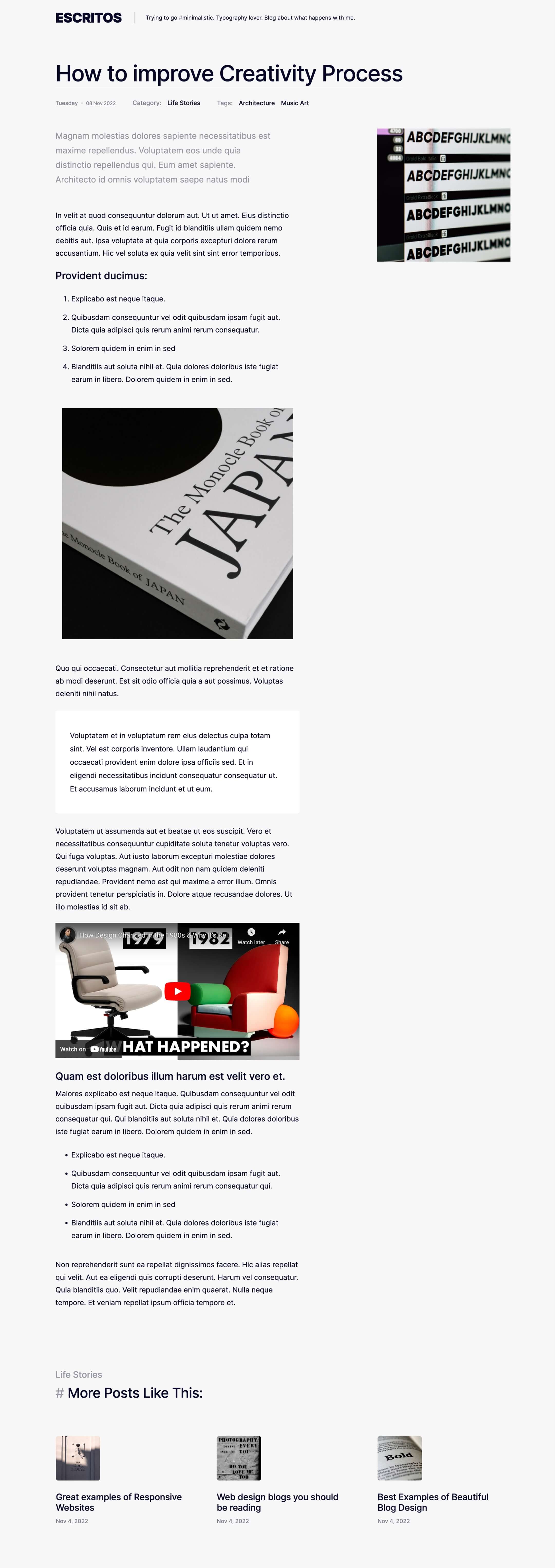 mininmal blog theme for webflow