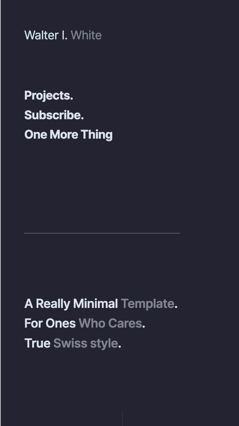 one page minimal creative portfolio webflow theme, mobile responsive, indigo theme