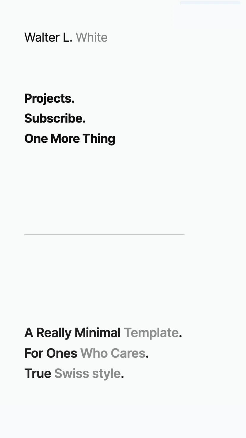one page minimal creative portfolio webflow theme, mobile responsive