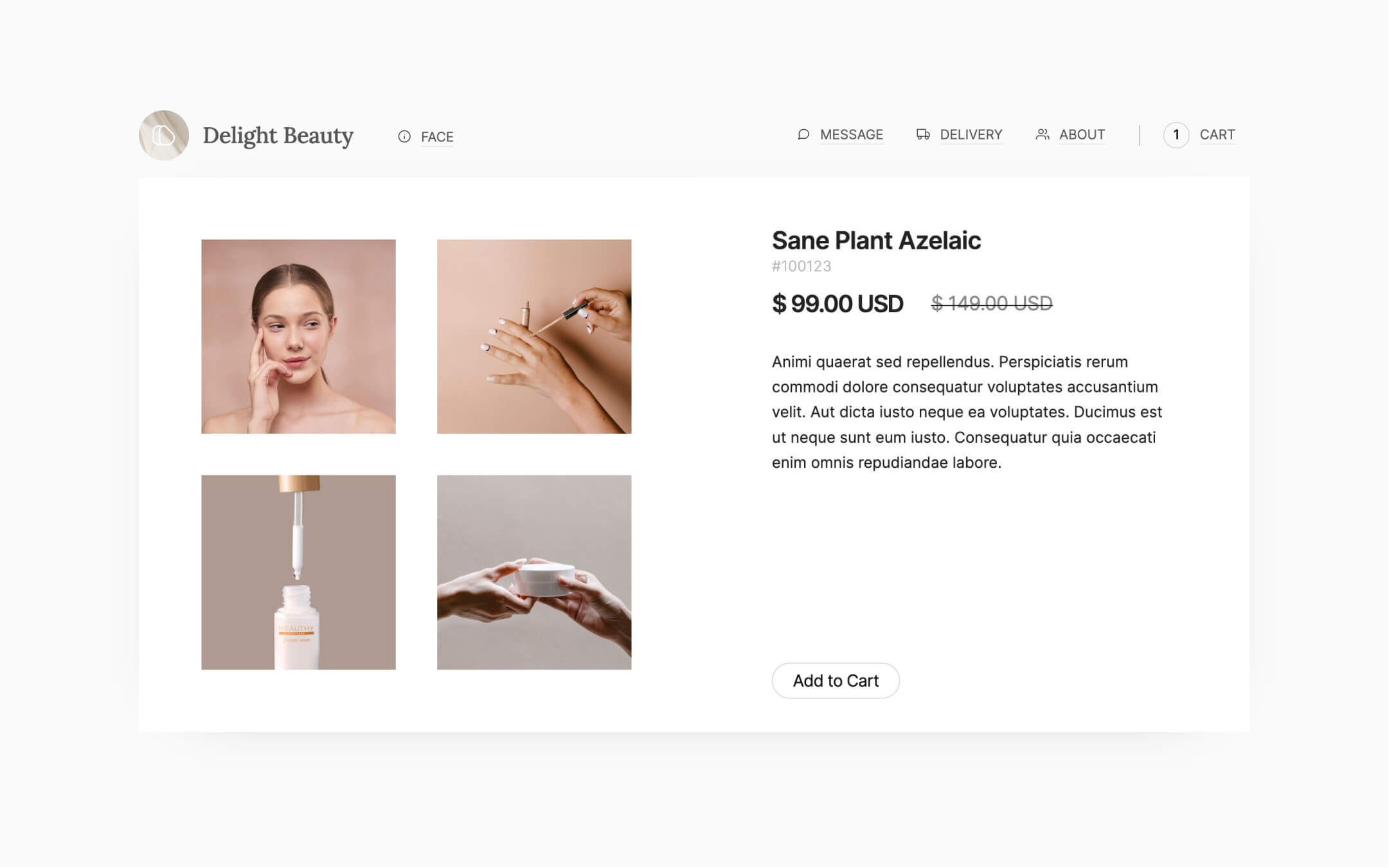 shop webflow template, product page