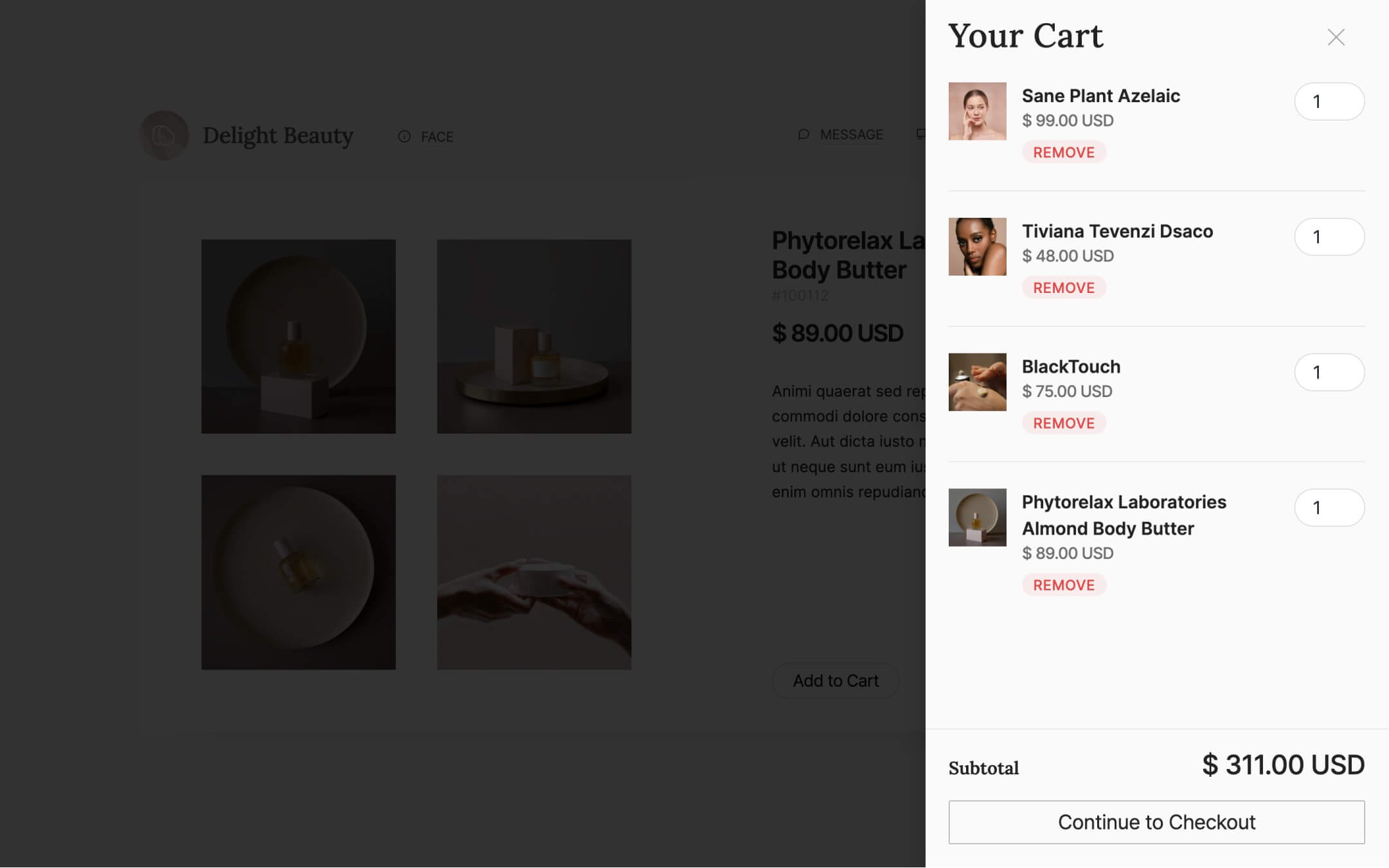 shop webflow template, checkout