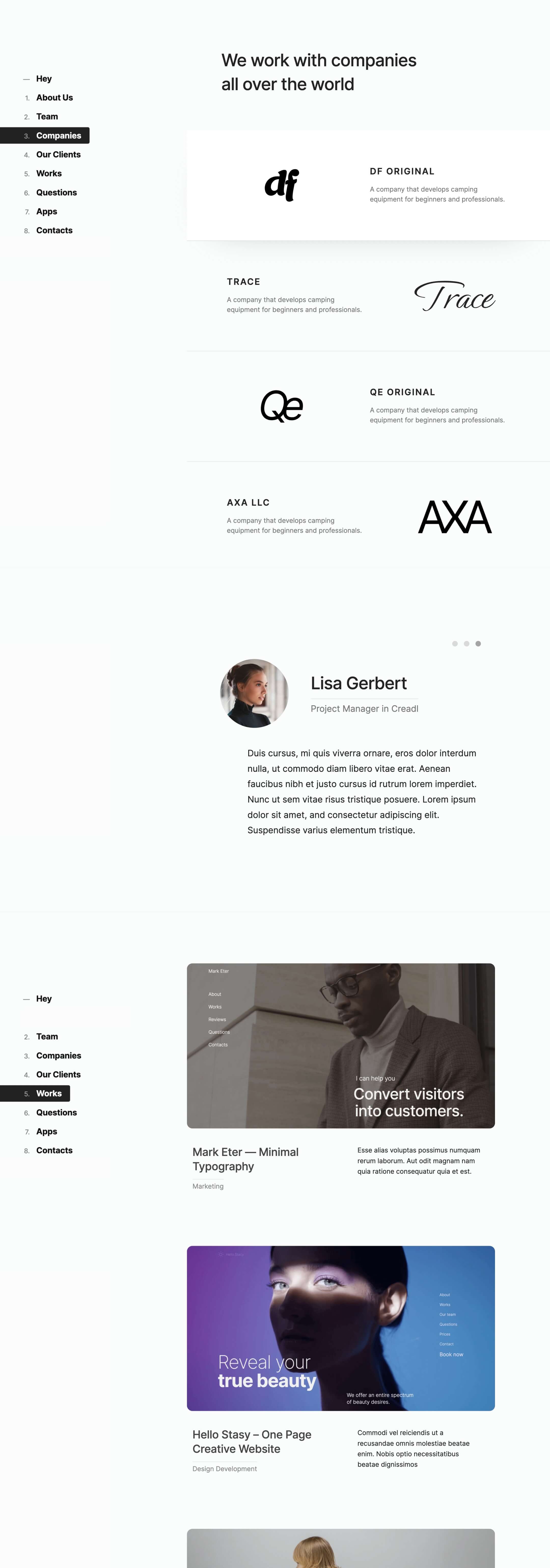 creative portfolio, minimalistic webflow theme 2