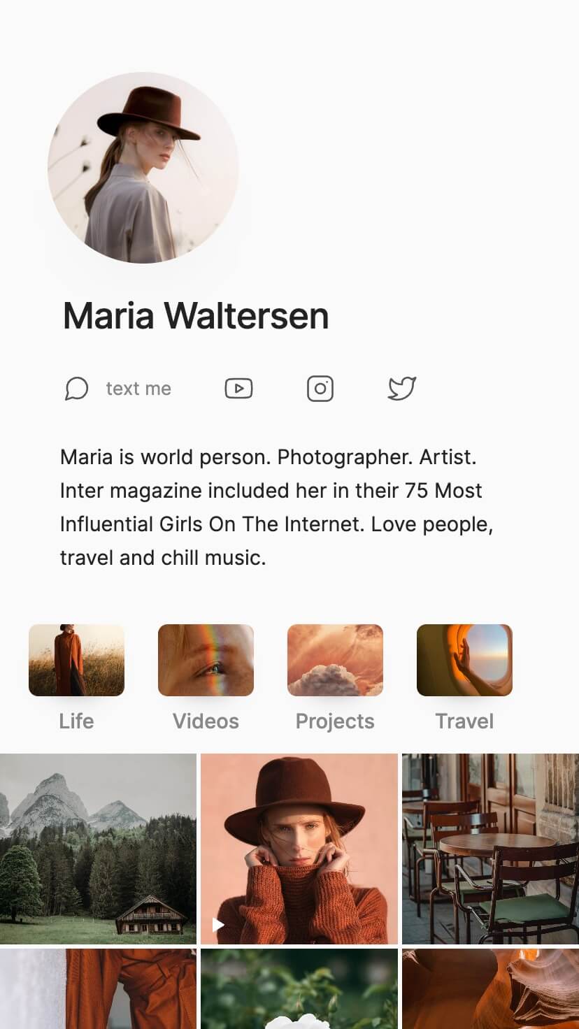 personal store, webflow template, mobile design