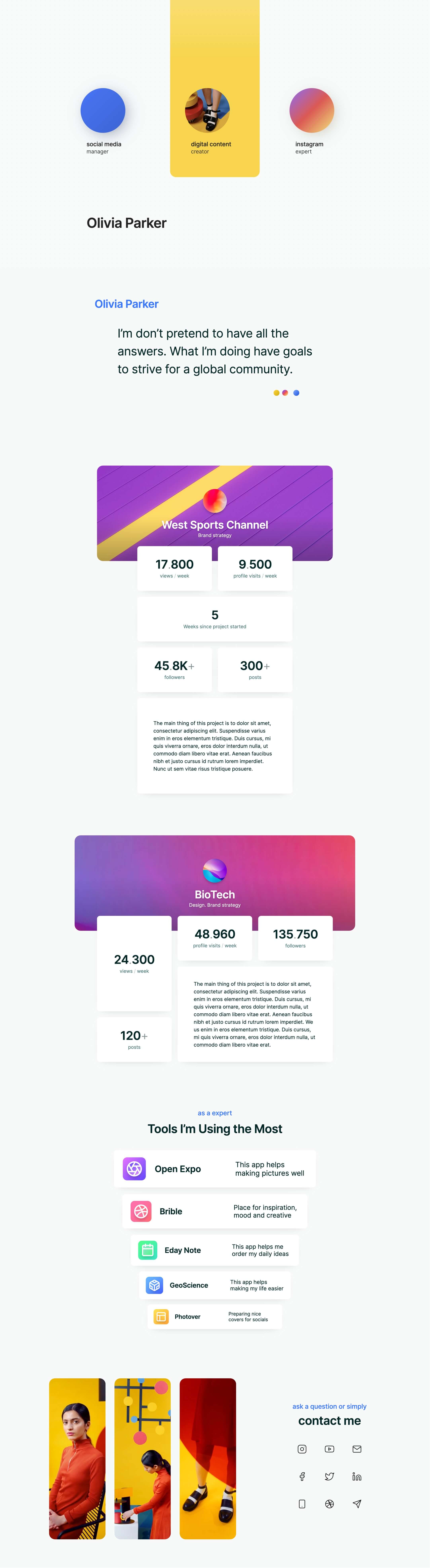 creative personal webflow template