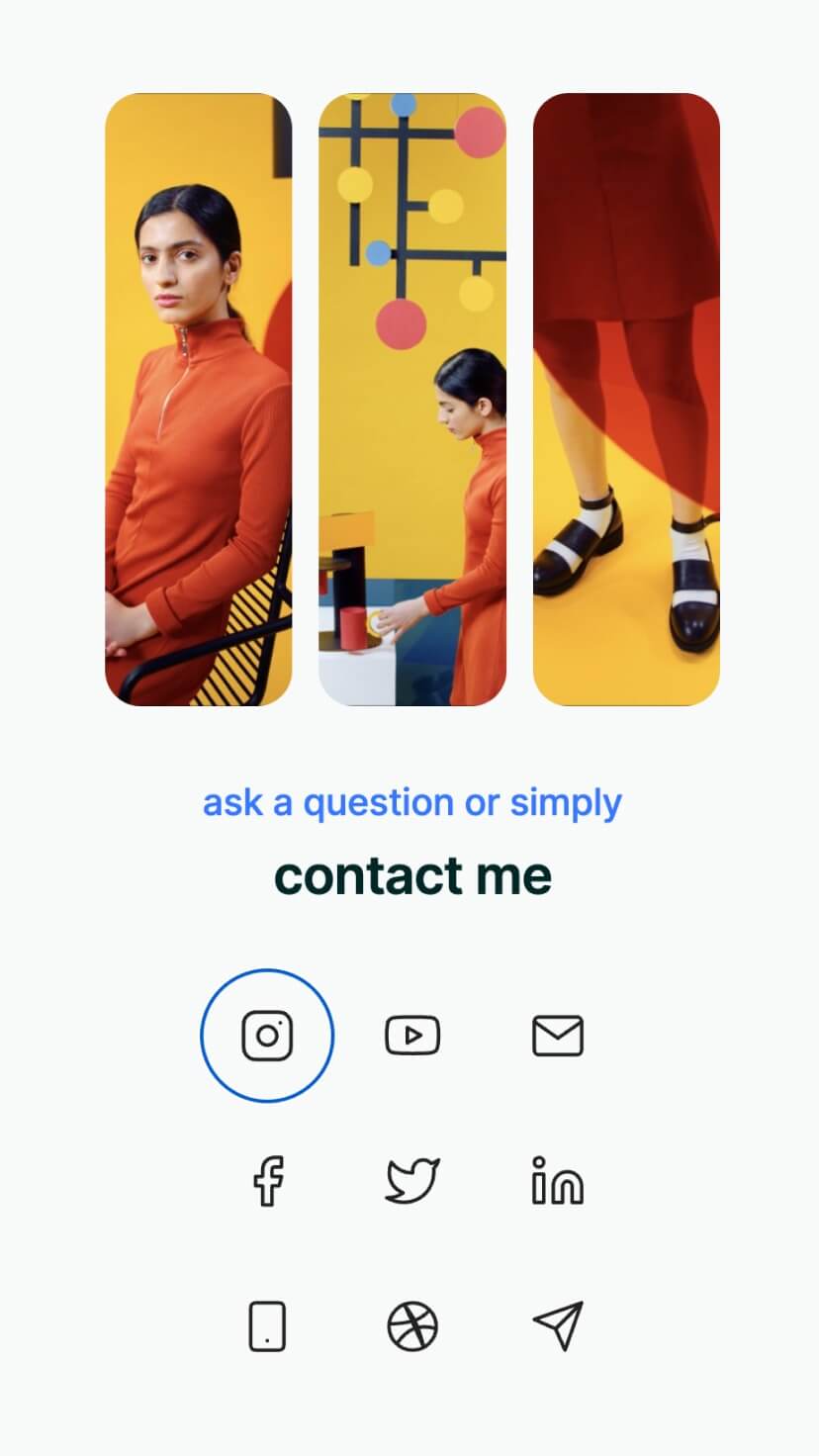 creative personal webflow template with animations, mobile design