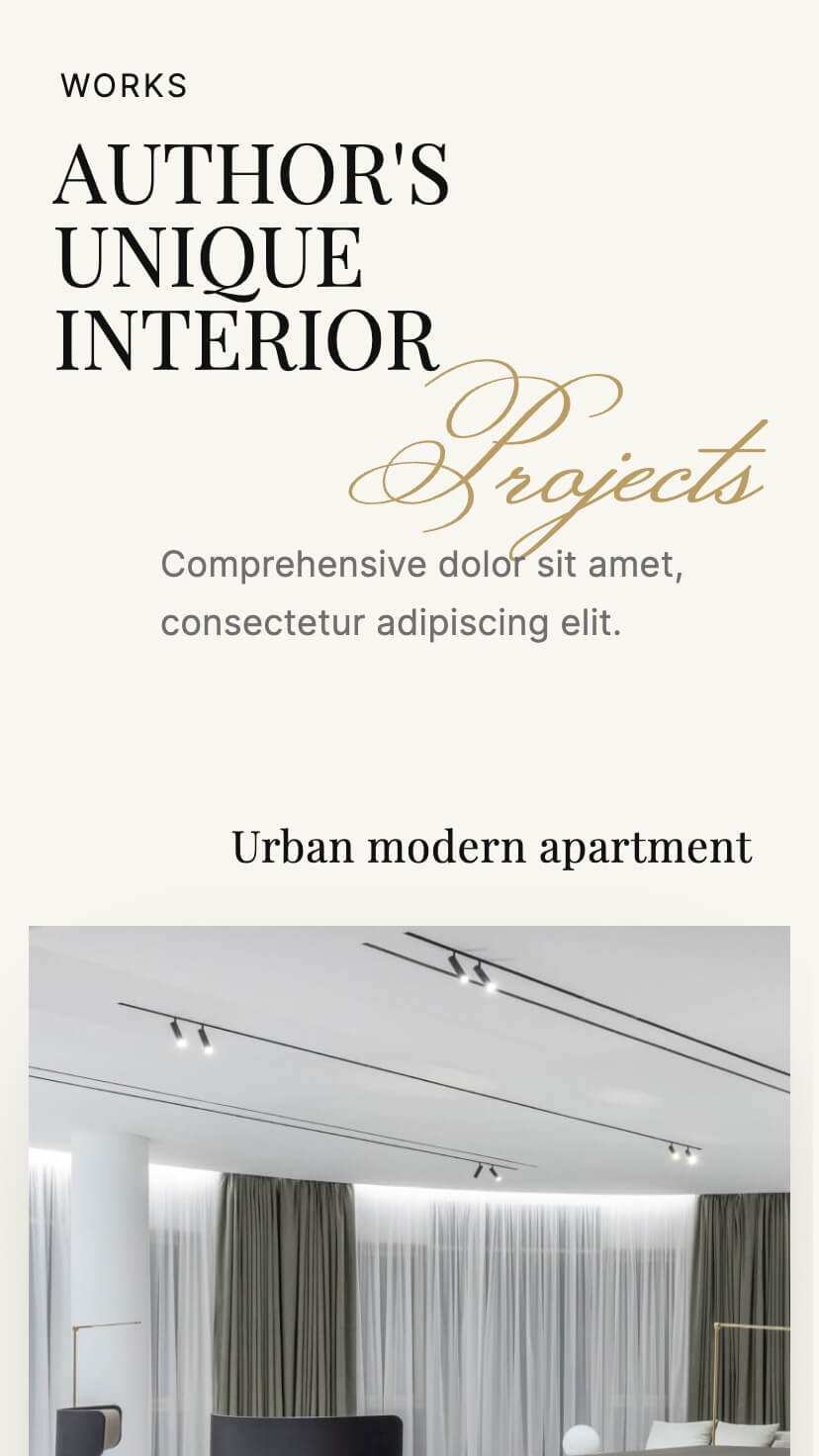 webflow interior template, design studio, mobile design