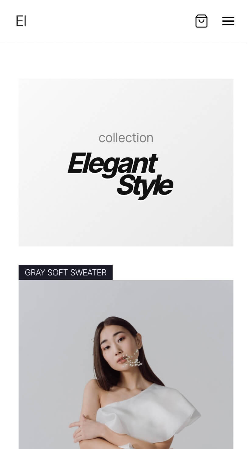 Webflow store template, mobile design