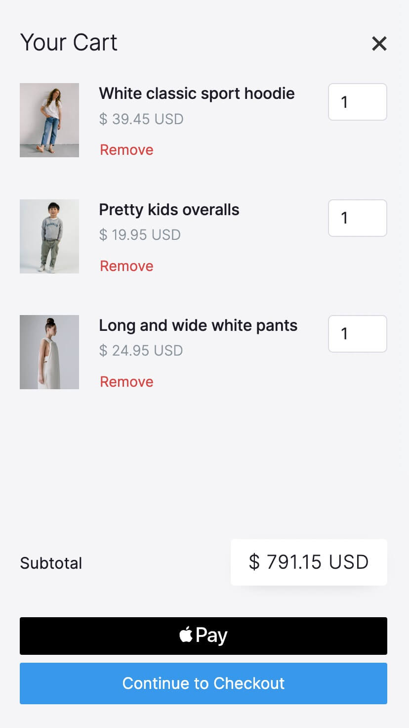 Webflow store template, mobile design