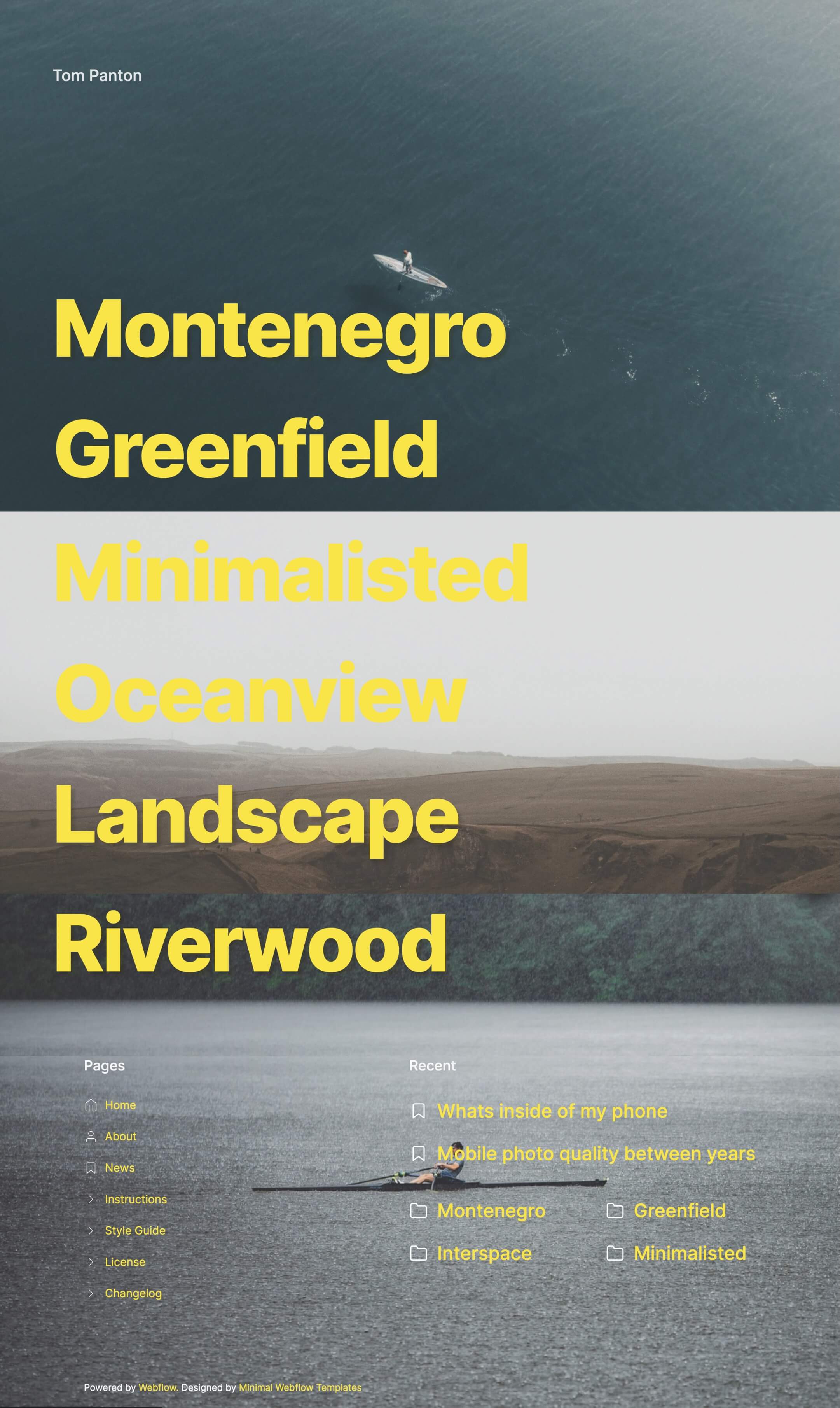 webflow template for photographers
