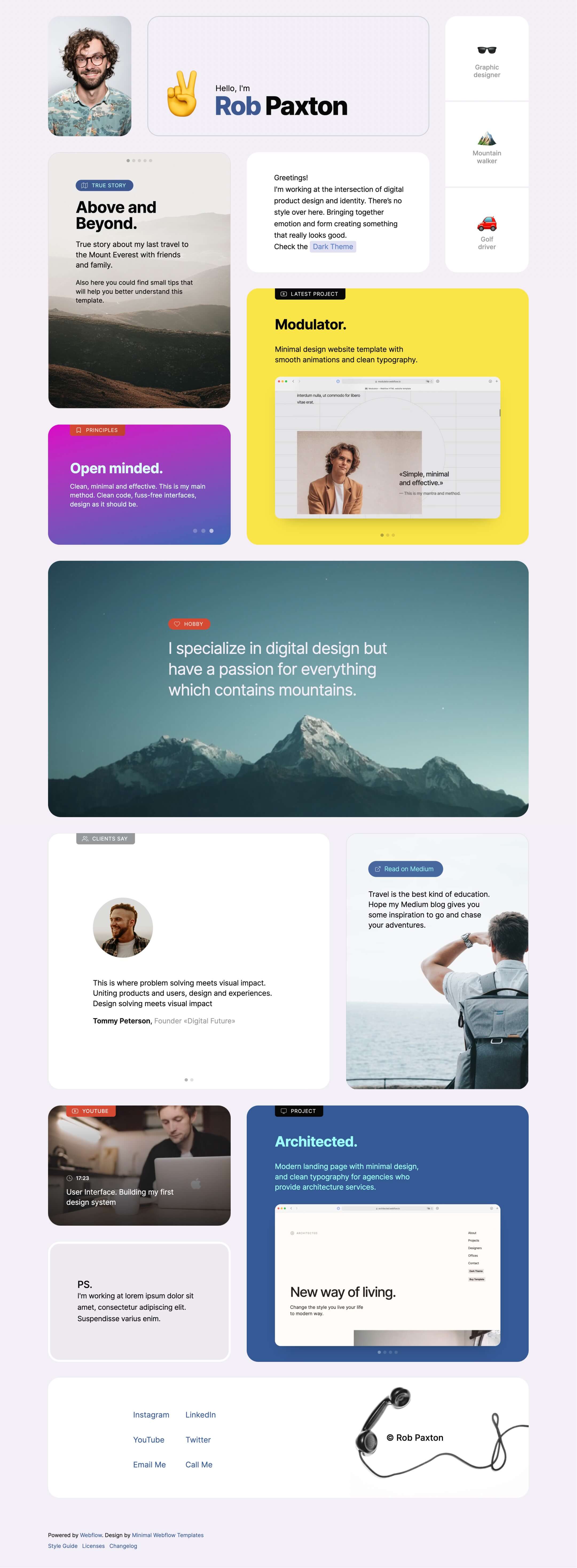 creative portfolio designer webflow template