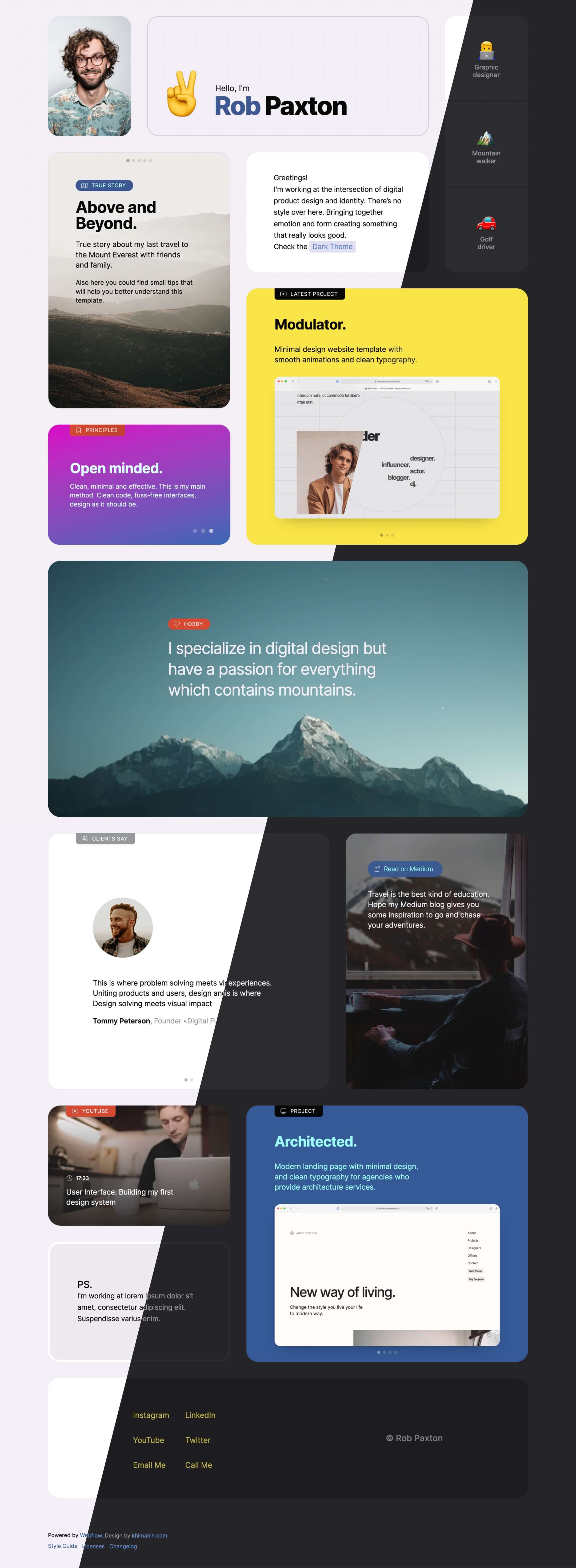 creative portfolio designer webflow template