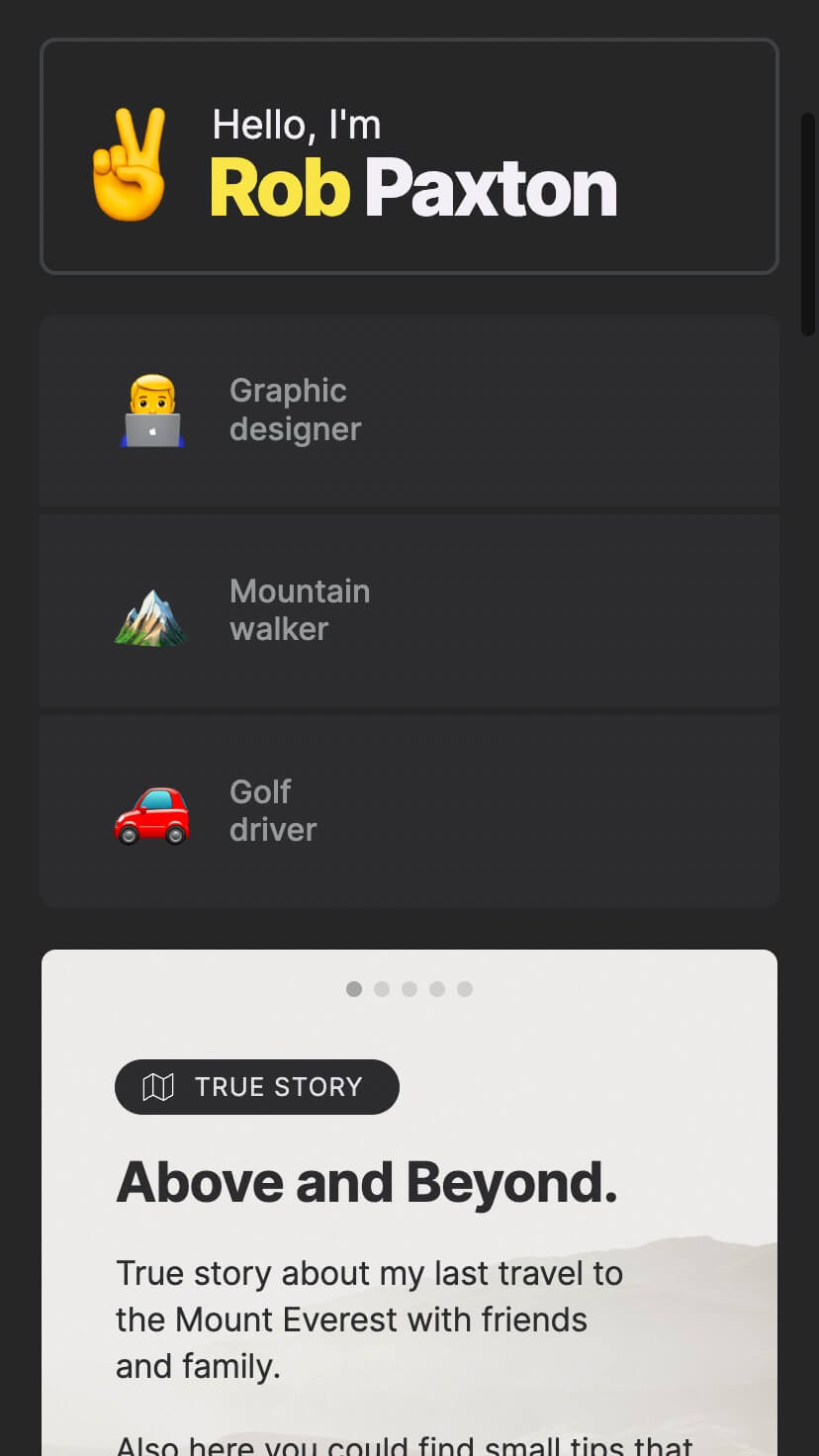 creative portfolio designer webflow template, mobile design