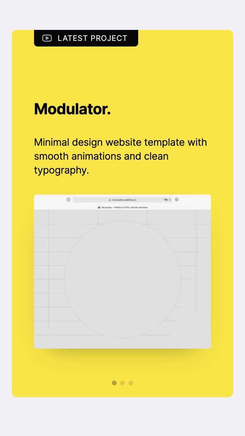 creative portfolio designer webflow template, mobile design