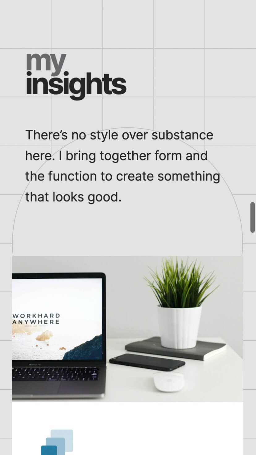 creative typography portfolio webflow template, mobile design