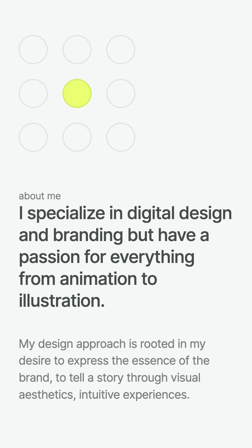 creative portfolio designer webflow template, mobile design