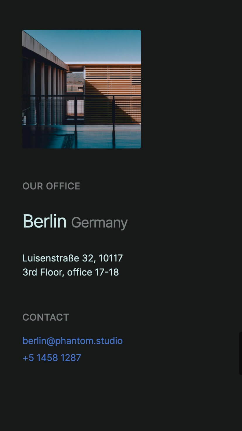 dark design webflow template, interior, architecture, mobile design
