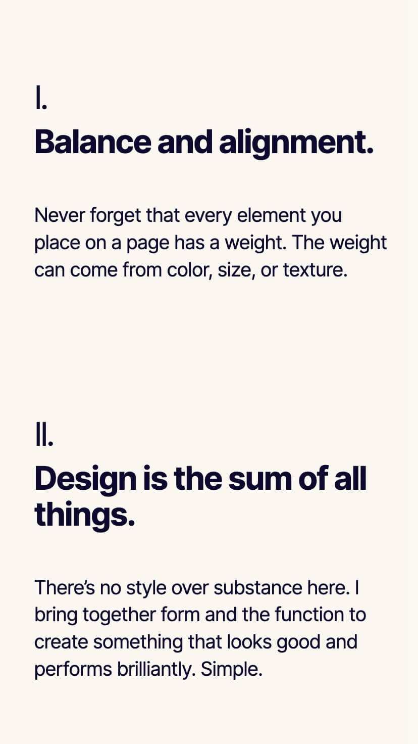 creative one page portfolio designer webflow template, mobile design